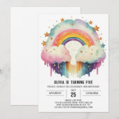 Gelukkige Elegante Wolken Meisje Verjaardag Kaart (Voorkant / Achterkant)