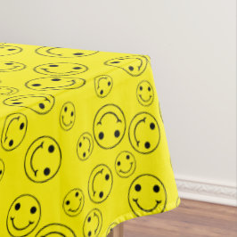 Gelukkige Emoji Gezichten Geel Tafelkleed