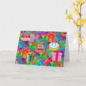 gelukkige emoji van het verjaardagsachterschip kaart (Gele Bloem)