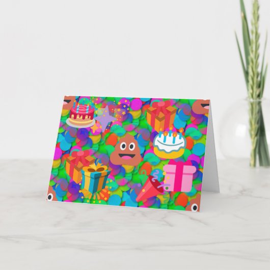 gelukkige emoji van het verjaardagsachterschip kaart (Voorkant)