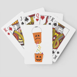 Gelukkige en droevige Halloween-emmers Pokerkaarten
