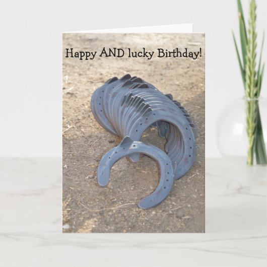 Gelukkige en gelukkige verjaardag: Kaart met Hoefi (Voorkant)