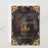 Gelukkige en welvarende Diwali Elegant aanpasbaar Feestdagenkaart (Voorkant)