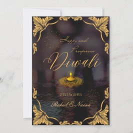 Gelukkige en welvarende Diwali Elegant aanpasbaar Feestdagenkaart