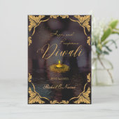 Gelukkige en welvarende Diwali Elegant aanpasbaar Feestdagenkaart (Staand voorkant)