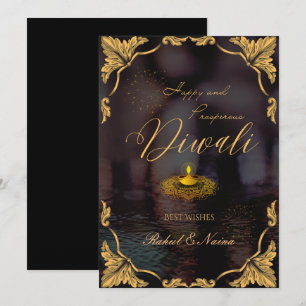 Gelukkige en welvarende Diwali Elegant aanpasbaar Feestdagenkaart
