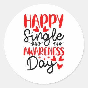 Gelukkige Enkelvoudige Waarschuwingsdag - Grappige Ronde Sticker