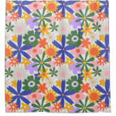 Gelukkige Enorme Primaire Bloemen Explosie Douchegordijn (Voorkant)