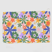 Gelukkige Enorme Primaire Bloemen Explosie Golfhanddoek (Horizontaal)