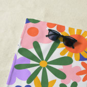 Gelukkige Enorme Primaire Bloemen Explosie Strandlaken (In situ)