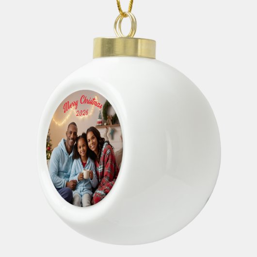 Gelukkige familie foto Keepsake Keramische Bal Ornament (Rechts)