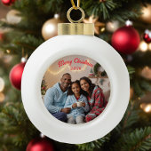Gelukkige familie foto Keepsake Keramische Bal Ornament