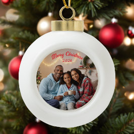 Gelukkige familie foto Keepsake Keramische Bal Ornament