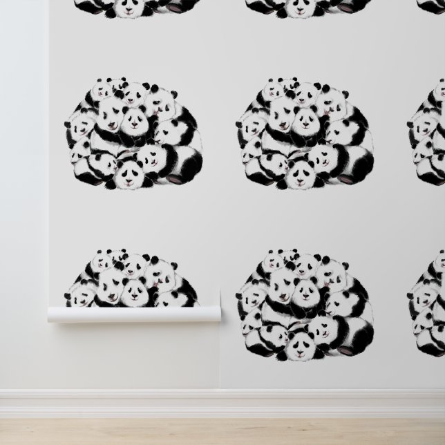 Gelukkige Familie Panda Grappig Behang (Applicatie)