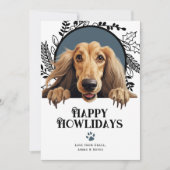 Gelukkige Feestdagen Afghaanse Hond Kerstmis Feestdagenkaart (Voorkant)