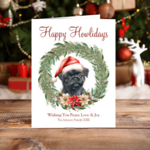 Gelukkige Feestdagen Cute Affenpinscher Hond Feestdagenkaart