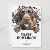 Gelukkige Feestdagen Duitse Wirehaired Pointer Hon Feestdagenkaart (Voorkant)