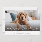 Gelukkige Feestdagen Grappige Huisdier Hond Foto K Feestdagenkaart (Voorkant)