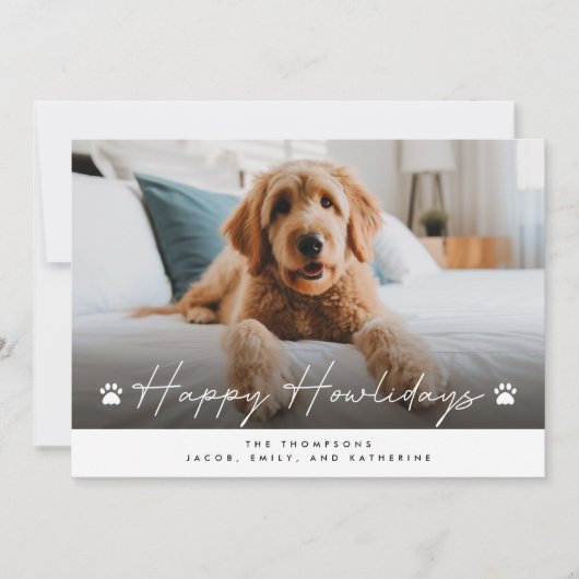 Gelukkige Feestdagen Grappige Huisdier Hond Foto K Feestdagenkaart (Voorkant)