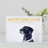 Gelukkige feestdagen Moderne typografie Hond Foto (Staand Voorkant)