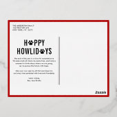 Gelukkige feestdagen Moderne typografie Hond Foto (Achterkant)