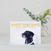 Gelukkige feestdagen Moderne typografie Hond Foto (Staand Voorkant)