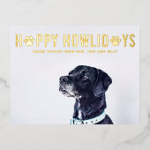 Gelukkige feestdagen Moderne typografie Hond Foto (Voorkant)