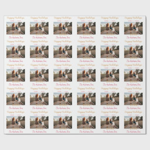 GELUKKIGE FEestdagen PERzik 20XX ACHTERNAAM FOTO P Cadeaupapier