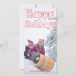 Gelukkige Feestdagen Rode Blok - Fotokaart Feestdagenkaart