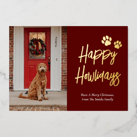 Gelukkige Feestdagen Rode Gouden Kalligrafie Huisd (Voorkant)