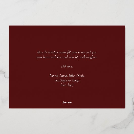 Gelukkige Feestdagen Rode Gouden Kalligrafie Huisd (Achterkant)