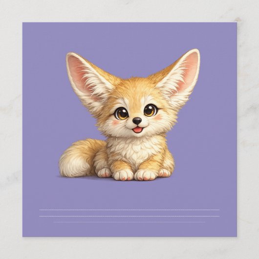 Gelukkige Fennek Vos Schattig Positief Vibes Desig Menu (Voorkant)