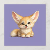 Gelukkige Fennek Vos Schattig Positief Vibes Desig Menu (Achterkant)