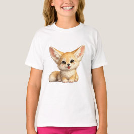 Gelukkige Fennek Vos Schattig Positief Vibes Desig T-shirt