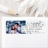 GELUKKIGE Fotokleur die Moderne Typografie aanpass Etiket (Insitu)