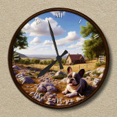  gelukkige Franse Bulldog-klok Ronde Klok