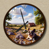  gelukkige Franse Bulldog-klok Ronde Klok