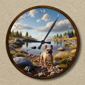  gelukkige Franse Bulldog-klok Ronde Klok