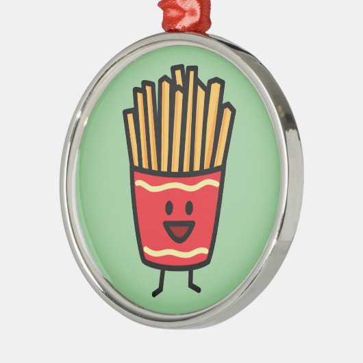 Gelukkige Frieten Metalen Ornament (Links)