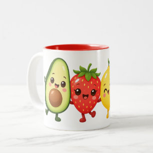 Gelukkige Fruit Vrienden Tweekleurige Koffiemok