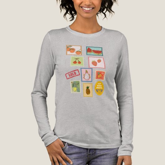 Gelukkige fruitzegels interessant Tri-Blend shirt (Voorkant)