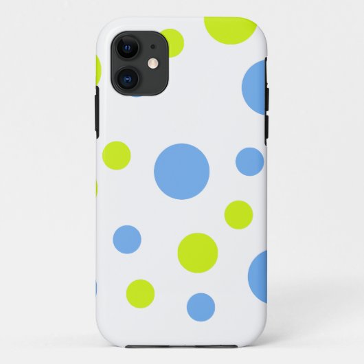 Gelukkige Funky Gele Blauwe Bellen Case-Mate iPhone Case (Achterkant)
