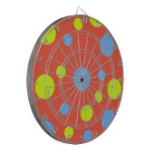 Gelukkige Funky Gele Blauwe Bellen Dartbord (Voorkant Links)