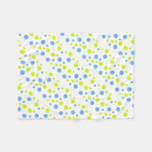 Gelukkige Funky Gele Blauwe Bellen Fleece Deken (Voorkant (Horizontaal))