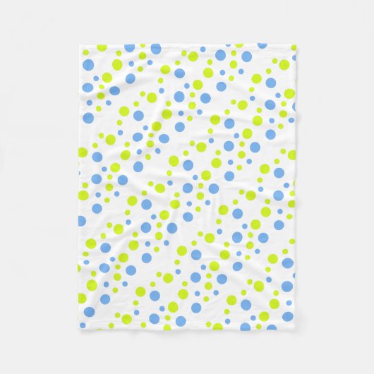Gelukkige Funky Gele Blauwe Bellen Fleece Deken (Voorkant)