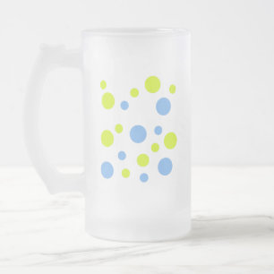 Gelukkige Funky Gele Blauwe Bellen Matglas Bierpul