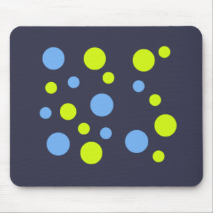 Gelukkige Funky Gele Blauwe Bellen Muismat