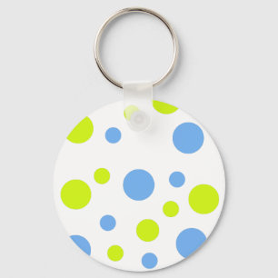 Gelukkige Funky Gele Blauwe Bellen Sleutelhanger
