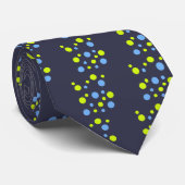 Gelukkige Funky Gele Blauwe Bellen Stropdas (Opgerold)
