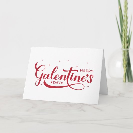 Gelukkige Galentine's Day calligrafie lettertype Kaart (Voorkant)